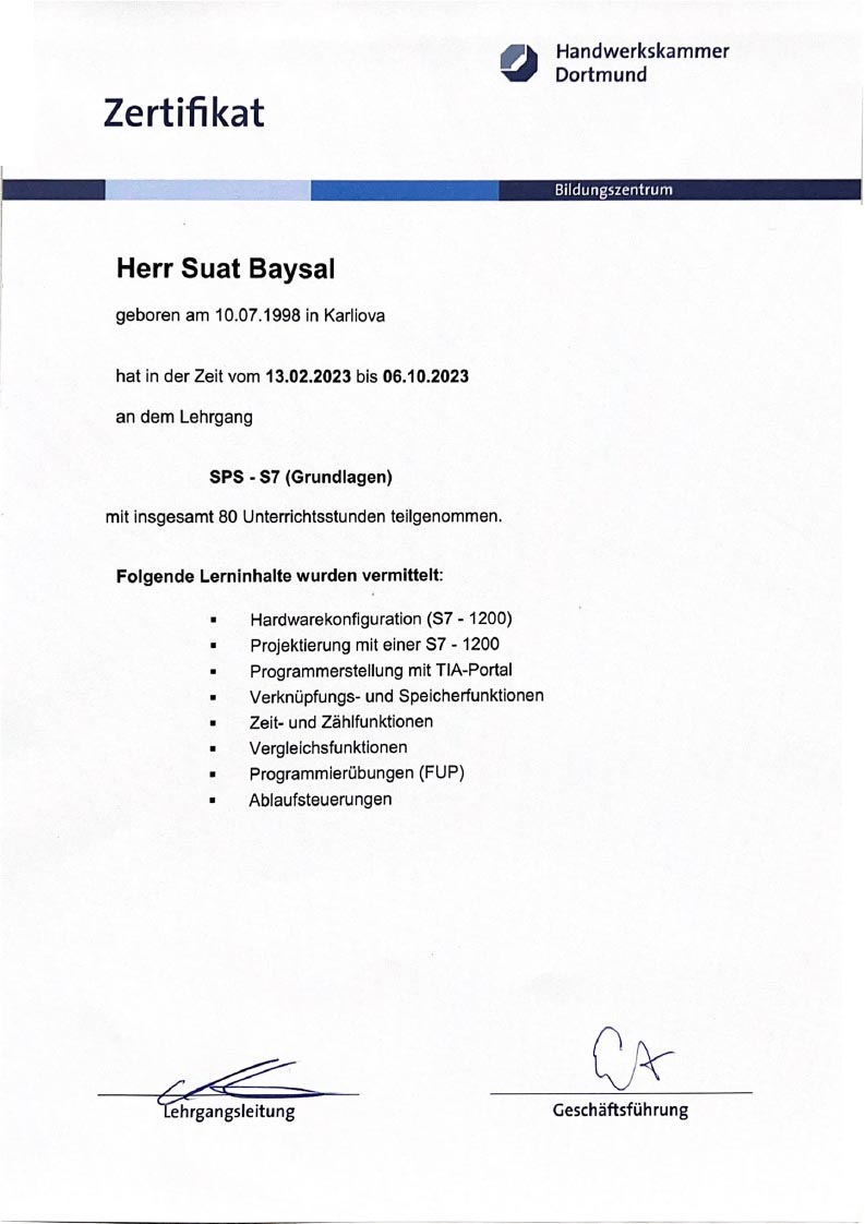 SPS-Lehrgang